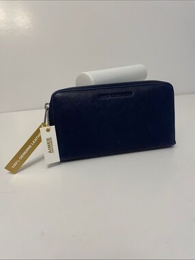 Aimee Kestenberg Deep Navy Leather Zip-around Wallet